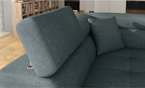 Kék kinyitható-tárolóhelyes sarokkanapé (bal oldali-L alakú) Anton – ELTAP