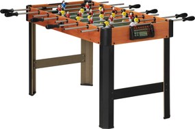 HOMCOM Gyerek Foci Asztal 7+ Éveseknek Fa Foci Asztal 118x104x69 cm 2 Labdával 8 Fogantyúval 2 Pontozóval 22 Játékossal Családi Bulikhoz Fekete | Aoso