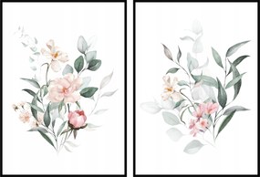 Pilakaty botanika levelek 2db 40x50cm grafika diptikus szett