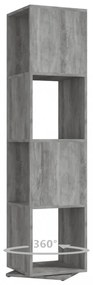 betonszürke szerelt fa forgószekrény 34,5x34,5x75,5 cm