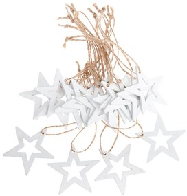 Csillag karácsonyi fa dísz készlet, fehér, 18 db-os