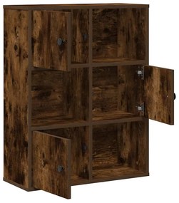 füstös tölgy színű szerelt fa könyvszekrény 60x24x76,5 cm