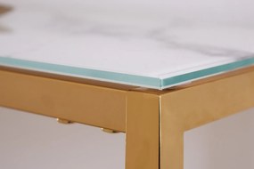 Design konzol Latrisha 110 cm fehér-arany - márvány utánzata