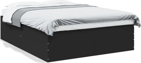 vidaXL fekete szerelt fa ágykeret 150 x 200 cm