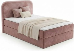 Kárpitozott boxspring ágy FORENA 90x200 cm óarany rózsaszínű Matrac: Bonell rugós matrac