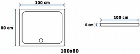 Rea Punto, zuhanykabin tolóajtóval 80 (ajtó) x 100 (ajtó) x 190 cm, 5mm átlátszó üveg, arany fényes profil, REA-K6442