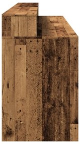 antik fa színű szerelt fa íróasztal LED-ekkel 200 x 55 x 91 cm