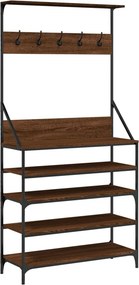 vidaXL barna tölgy ruhafogas cipőpolccal 90x34x184 cm