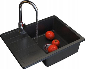 Gránit Mosogató Egymedencés Szett Szifon Csaptelep Paros