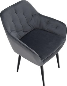 Design fotel, szürke Velvet szövet, VERIO