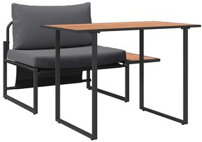 vidaXL Kültéri Acél Ülőgarnitúra 2 pcs Antracit Acél