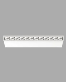 UNIVERSO Süllyesztett spot lámpa 20w 1400lm CCT.kap RA90 24° IP20 Fehér 240x31x40mm kivágás:236x27mm 5év