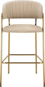 Design bárszék, bézs Velvet szövet/gold króm arany, DASMIN NEW TYP 2