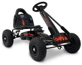 Pedálos gokart gyerekeknek, maximális súly 25 kg, 5 km/h, 97 x 61,5 cm, fekete/piros