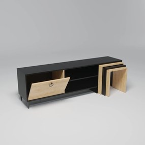 TV asztal/szekrény Zirion (tölgy + fekete). 1072429