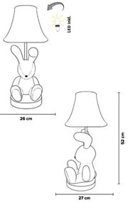 Happy Lamps - LED Asztali gyereklámpa BENNY LED/5,4W/230V nyúl