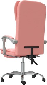 vidaXL rózsaszín műbőr dönthető irodaszék