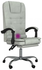 vidaXL viágosszürke bársony dönthető masszírozó irodaszék