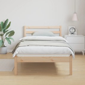 Ágykeret Fejvéggel 90x210 cm Tömör Fenyőfa