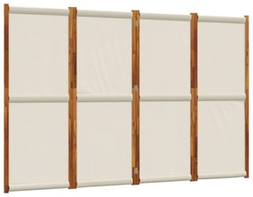 világosszürke 4 paneles térelválasztó 280 x 180 cm
