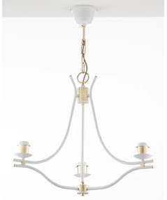 Jupiter 2085 - SAMBA láncos csillár 3xE27/15W/230V fehér/arany