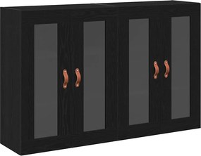 vidaXL Fali Szekrények 2 pcs Fekete tölgy 69,5 x 34 x 90 cm Faanyag