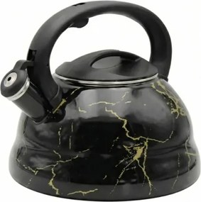 Márvány vízforraló 3L fekete indukciós és gázsíppal