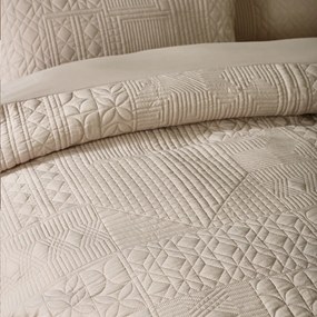 Bézs kétszemélyes-hosszabbított ágyneműhuzat 230x220 cm Folkstone Geo – Catherine Lansfield