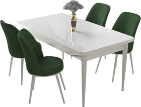 Nil étkezőgarnitúra, fehér-khaki, 110 cm