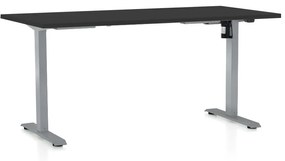 OfficeTech A állítható magasságú asztal, 160 x 80 cm, szürke alap, fekete