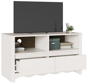 TV Szekrény &quot;&quot;DRAMMEN&quot;&quot; Fehér 99x43x55 cm Tömbfa Fenyő