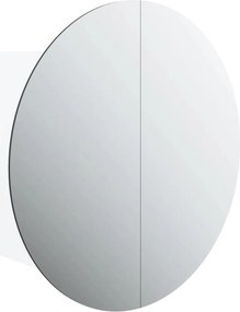 vidaXL fehér fürdőszobai szekrény kerek tükörrel/LED-del 47x47x17,5 cm