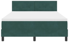 Boxspring Ágy Matrac &amp; LED Sötét Zöld 140x200 cm Bársonyos