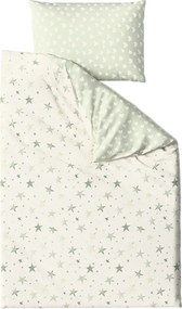 Mikroszálas ágynemű STARS HEARTS zöld Ágyneműhuzat mérete: 70 x 90 cm | 140 x 200 cm