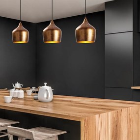 Rézszínű függőlámpa fém búrával ø 20 cm Murek – Opviq lights