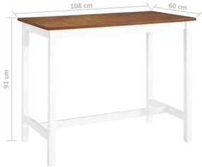 Tömör fa bárasztal 108 x 60 x 91 cm