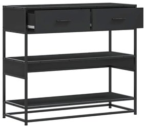 fekete szerelt fa tálalóasztal 90x35x80 cm