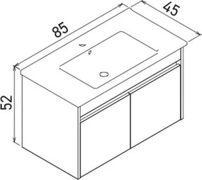 Side mosdószekrény, 85 cm – TR785PNC1209