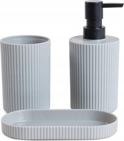 Fürdőszoba szett Leon adagoló és pohár szürke Homla