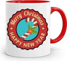 Piros Karácsonyi Bögre Mikulás Karácsonyfa Alá, fényképes nyomattal