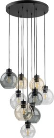 TK LIGHTING 10247 CUBUS Többágú Függesztett Lámpa Borostyán, Fekete, Átlátszó, Szürke E27 IP20