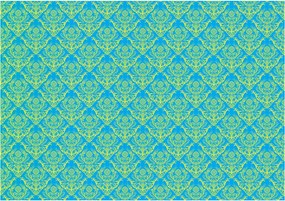 Fotótapéta Damask Sárga-Kék Mintás Klasszikus Dísz 300x210 +ragasztó