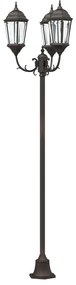 Kerti Lámpaoszlop 3-Lámpás E27 Bronz 220 cm Alumínium