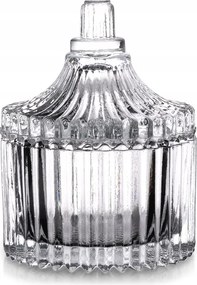 Üveg Cukortartó Kicsi, Kristály Cukortartó Fedéllel, Klasszikus