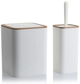 Fürdőszobai készlet ZOYA 5 db fehér/barna