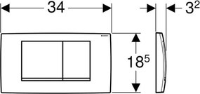 Geberit 115.899.KH.1 - öblítő nyomógomb Twinline30 34x18,5 cm fényes króm/matt króm