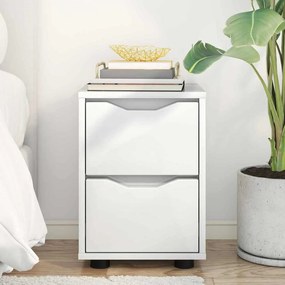 vidaXL Éjjeli asztal Magas Fényű Fehér 30,5 x 30 x 43 cm Faanyag