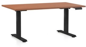 OfficeTech D állítható magasságú asztal, 120 x 80 cm, fekete alap, cseresznye