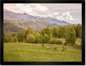 Poszterek keretben 40x30 Lovas kirándulás a hegyekbe