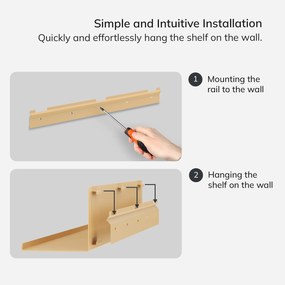 Fali polc JOANNE 700 mm, Fresh Style: bézs